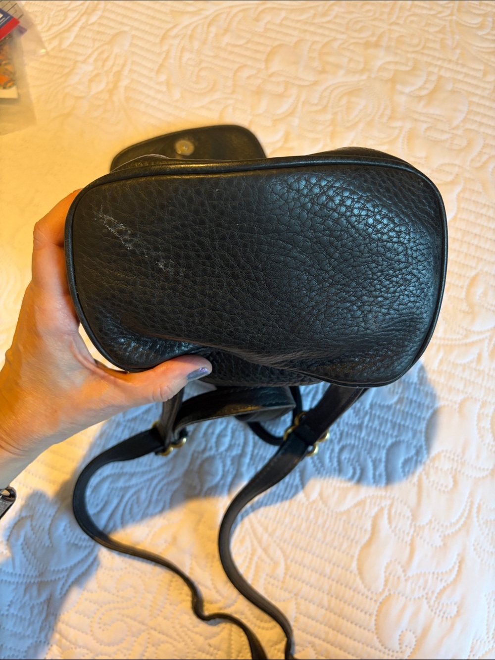 Vintage Coach Black Pebbled Leather Mini Backpack - Picture 9 of 10